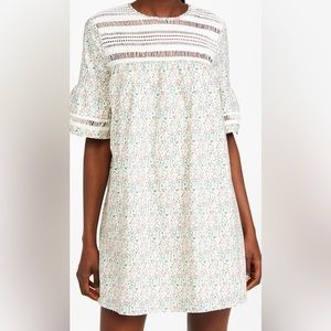 English Factory floral mini dress with lace detail. Size S